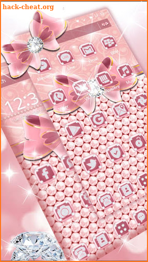 Pink Diamond Bowknot Theme screenshot