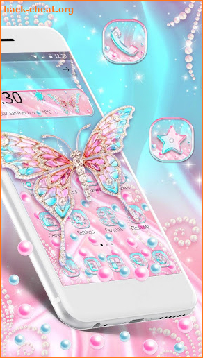 Pink Diamond Butterfly Gravity Theme screenshot