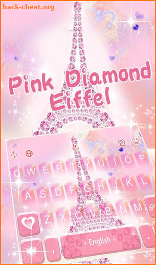 Pink Diamond Eiffel Keyboard Theme screenshot