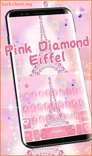 Pink Diamond Eiffel Keyboard Theme screenshot