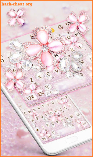 Pink Diamond Flowers Keyboard Theme screenshot