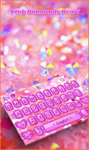 Pink Diamond Heart Keyboard Theme screenshot