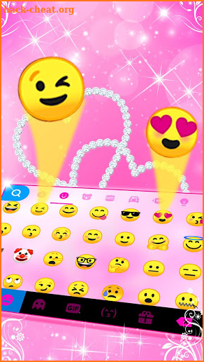 Pink Diamond Hearts Keyboard Theme screenshot