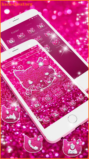 Pink Diamond Kitty Glitter Theme screenshot
