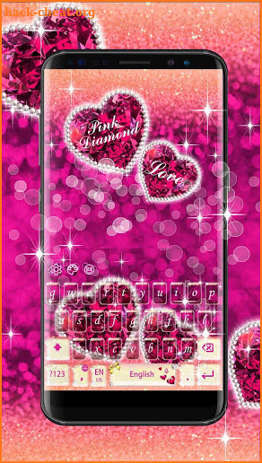 Pink Diamond Love Keyboard Theme screenshot
