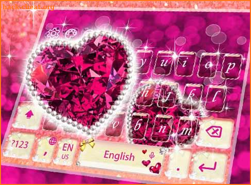 Pink Diamond Love Keyboard Theme screenshot