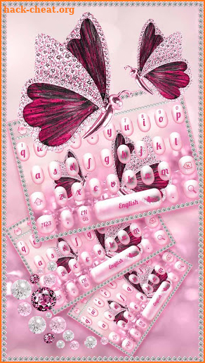 Pink Diamond Luxury Butterfly Keyboard screenshot