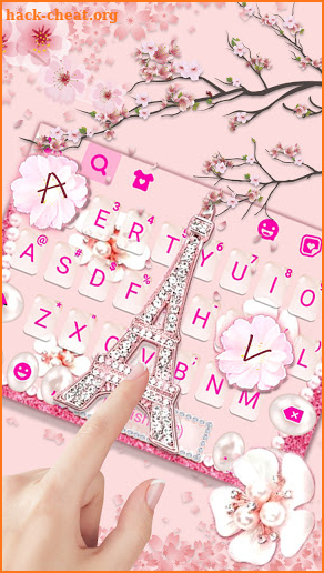 Pink Diamond Paris Keyboard Background screenshot