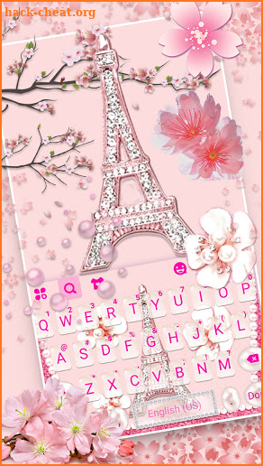 Pink Diamond Paris Keyboard Background screenshot