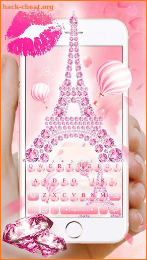Pink Diamond Paris Keyboard Theme screenshot
