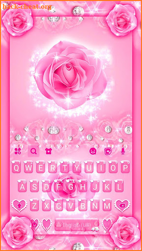 Pink Diamond Rose Keyboard Theme screenshot