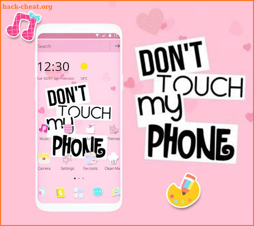 Pink Don't Touch My Phone Theme screenshot