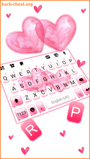 Pink Doodle Hearts Keyboard Background screenshot