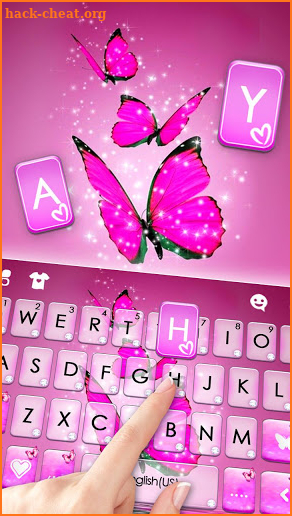 Pink Dreamy Butterflies Keyboard Theme screenshot