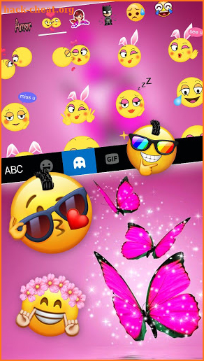 Pink Dreamy Butterflies Keyboard Theme screenshot