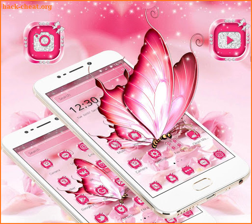 Pink Dreamy Rose Butterfly Theme screenshot