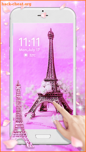 Pink Eiffel Tower Paris 3D Live Lock Screen screenshot