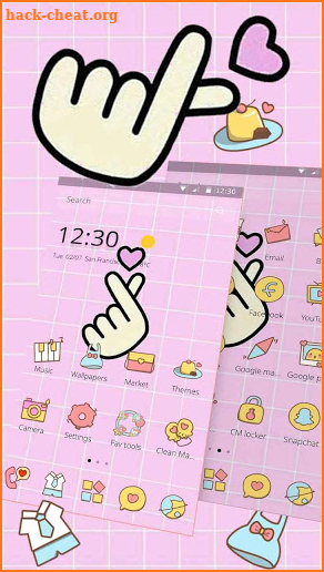 Pink Finger Love Romantic Theme screenshot