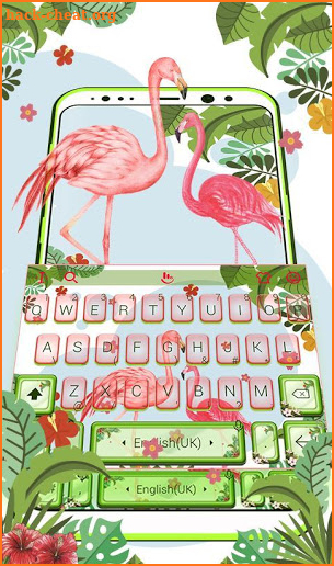 Pink Flamingo Keyboard Theme screenshot