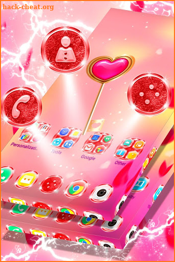 Pink Floating Hearts Launcher screenshot