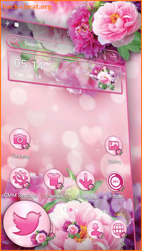 Pink Flower Bokeh Launcher Theme screenshot