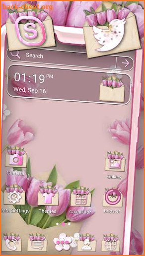 Pink Flower Gift Theme Launcher screenshot