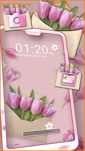 Pink Flower Gift Theme Launcher screenshot