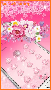 Pink Flower Romantic Theme screenshot