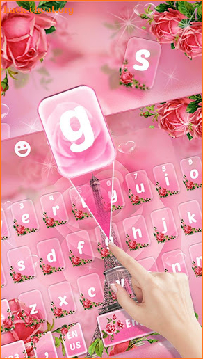 Pink Flowers Eiffel Tower Keyboard screenshot