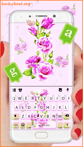 Pink Flowers Keyboard Theme screenshot