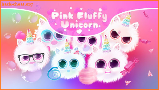 Pink Fluffy Unicorn - Cute Moving Background screenshot