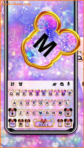Pink Galaxy Minny Free Keyboard Theme screenshot