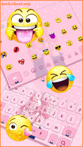 Pink Girl Love Keyboard Theme screenshot