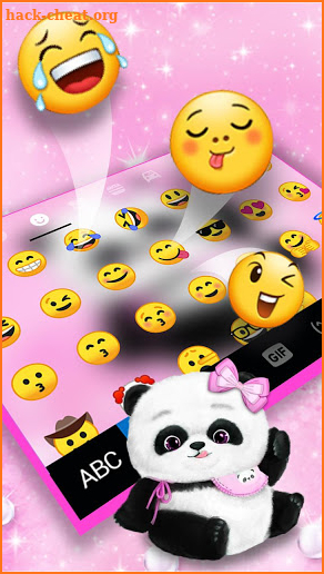 Pink Girly Panda Keyboard Theme screenshot