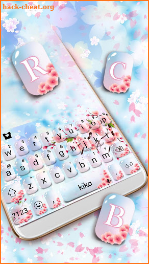 Pink Glass Sakura Keyboard Theme screenshot
