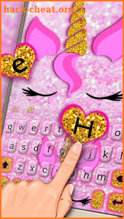 Pink Glisten Unicorn Cat Keyboard Theme screenshot