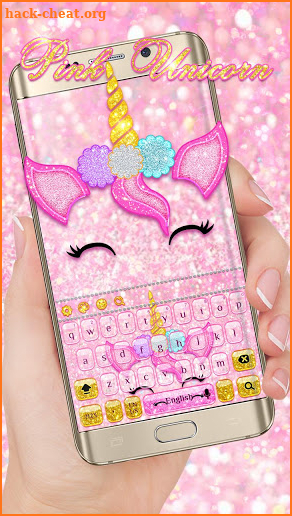 Pink Glisten Unicorn Keyboard Theme screenshot