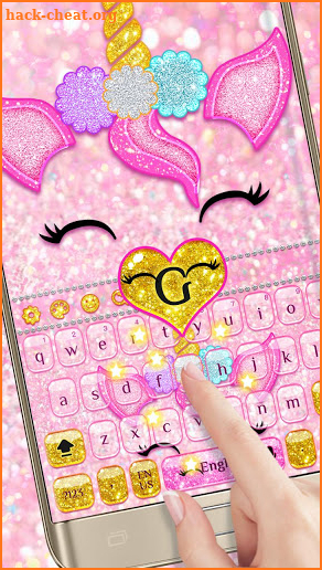 Pink Glisten Unicorn Keyboard Theme screenshot
