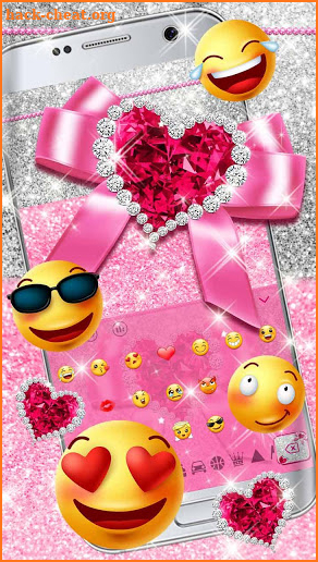 Pink Glitter Bow Keyboard screenshot
