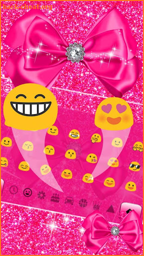 Pink Glitter Bowknot Keyboard screenshot