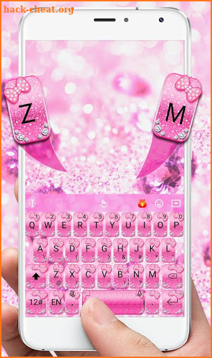 Pink Glitter Bowknot Keyboard Theme screenshot
