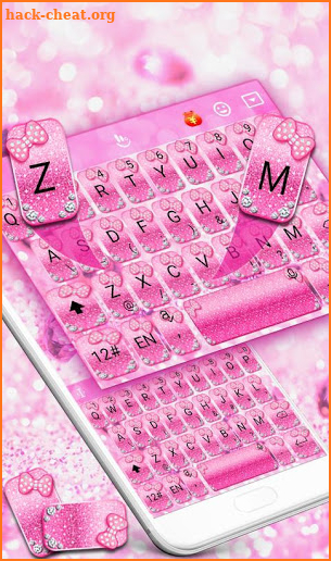 Pink Glitter Bowknot Keyboard Theme screenshot