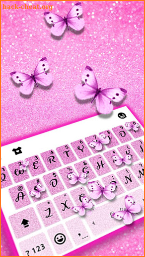 Pink Glitter Butterfly Keyboard Theme screenshot