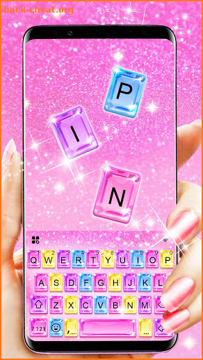 Pink Glitter Crystal Keyboard Background screenshot