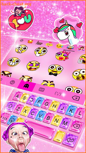 Pink Glitter Crystal Keyboard Background screenshot