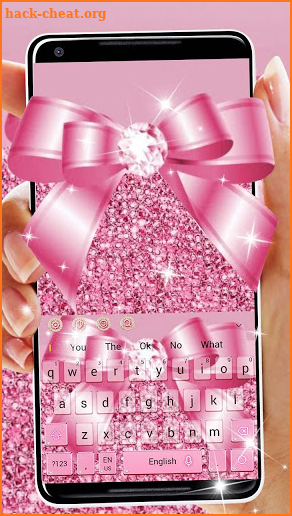 Pink Glitter Diamond Bowknot Keyboard Theme screenshot