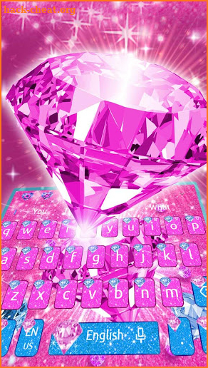 Pink Glitter Diamond Keyboard Theme screenshot