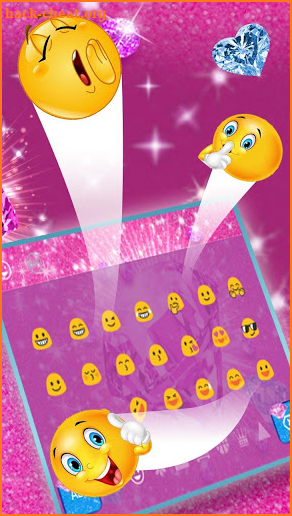 Pink Glitter Diamond Keyboard Theme screenshot