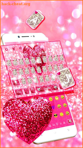 Pink Glitter Gravity Keyboard Theme💖 screenshot