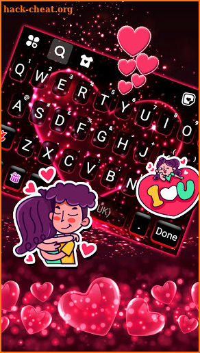 Pink Glitter Heart 2 Keyboard Background screenshot